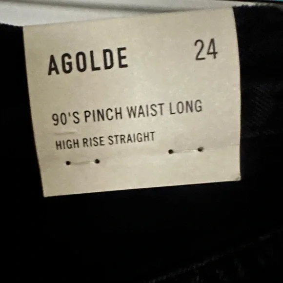 NWT AGOLDE 90's Pinch Waist Long Jeans in Black - Picture 6 of 10